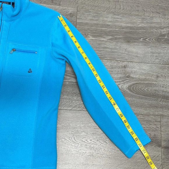 Izod Yoga Full Zip Fleece Jacket Aqua Blue M - Picture 9 of 16